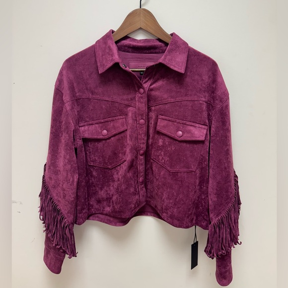 Free People Jackets & Blazers - NEW Free People x Blank NYC Purple Twist & Shout Oversized Vegan Jacket Size M